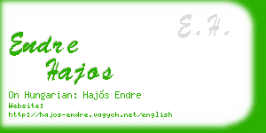 endre hajos business card
